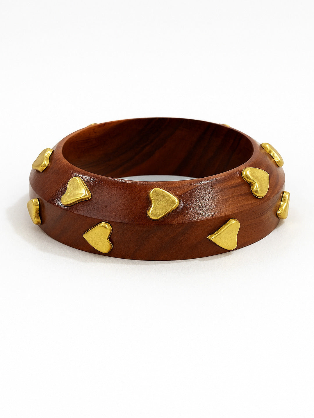 Roman Empire Wooden & Brass Bangles-Set of 3