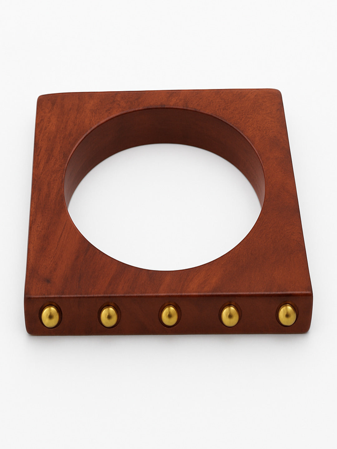 Rent Is Due Wooden & Brass Bangles-Set of 4