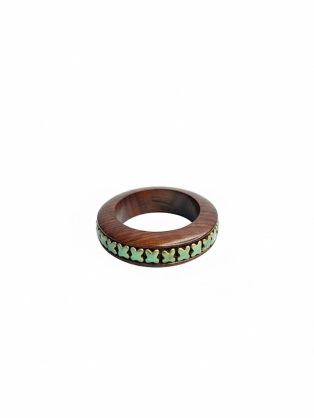 Therapy Wooden & Brass Bangles-Set of 5