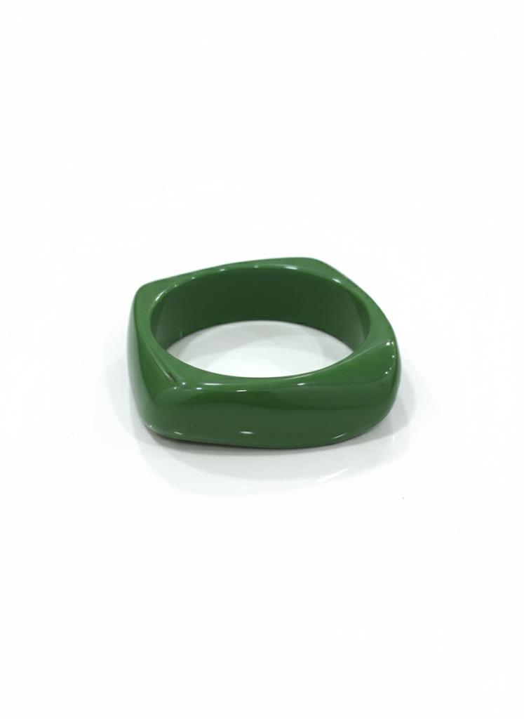 Touch Grass Resin, Wooden & Brass Bangles-Set of 7