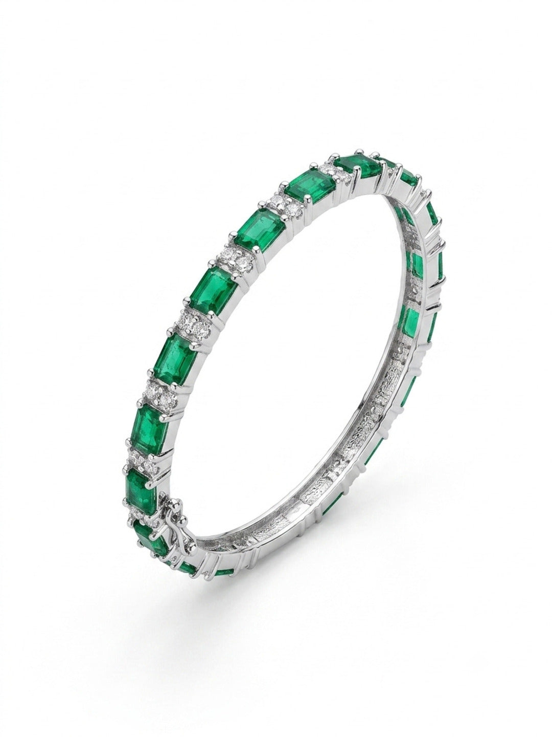 Anysa Silver-Plated AD & Cubic Zirconia Stone-Studded Premium Bangles- Set of 4
