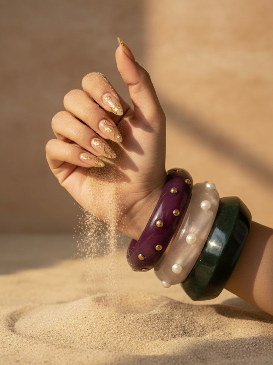 Dark Berry Resin Bangles-Set of 3