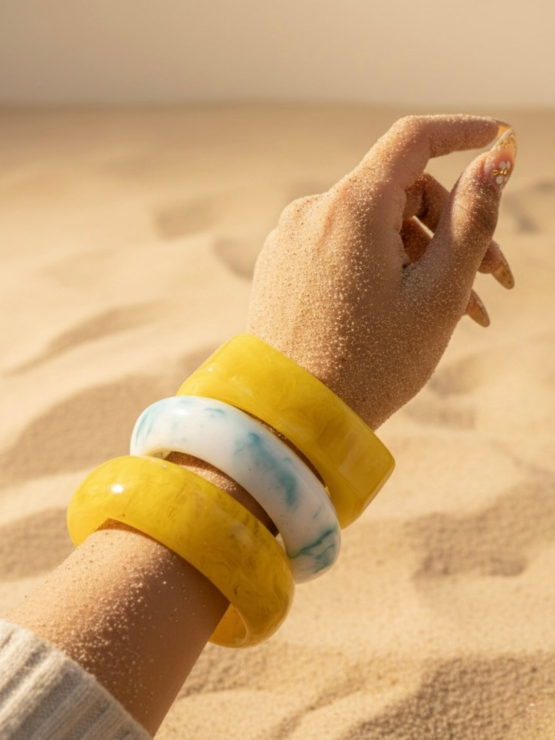 Sun Dappled Resin Bangles-Set of 3