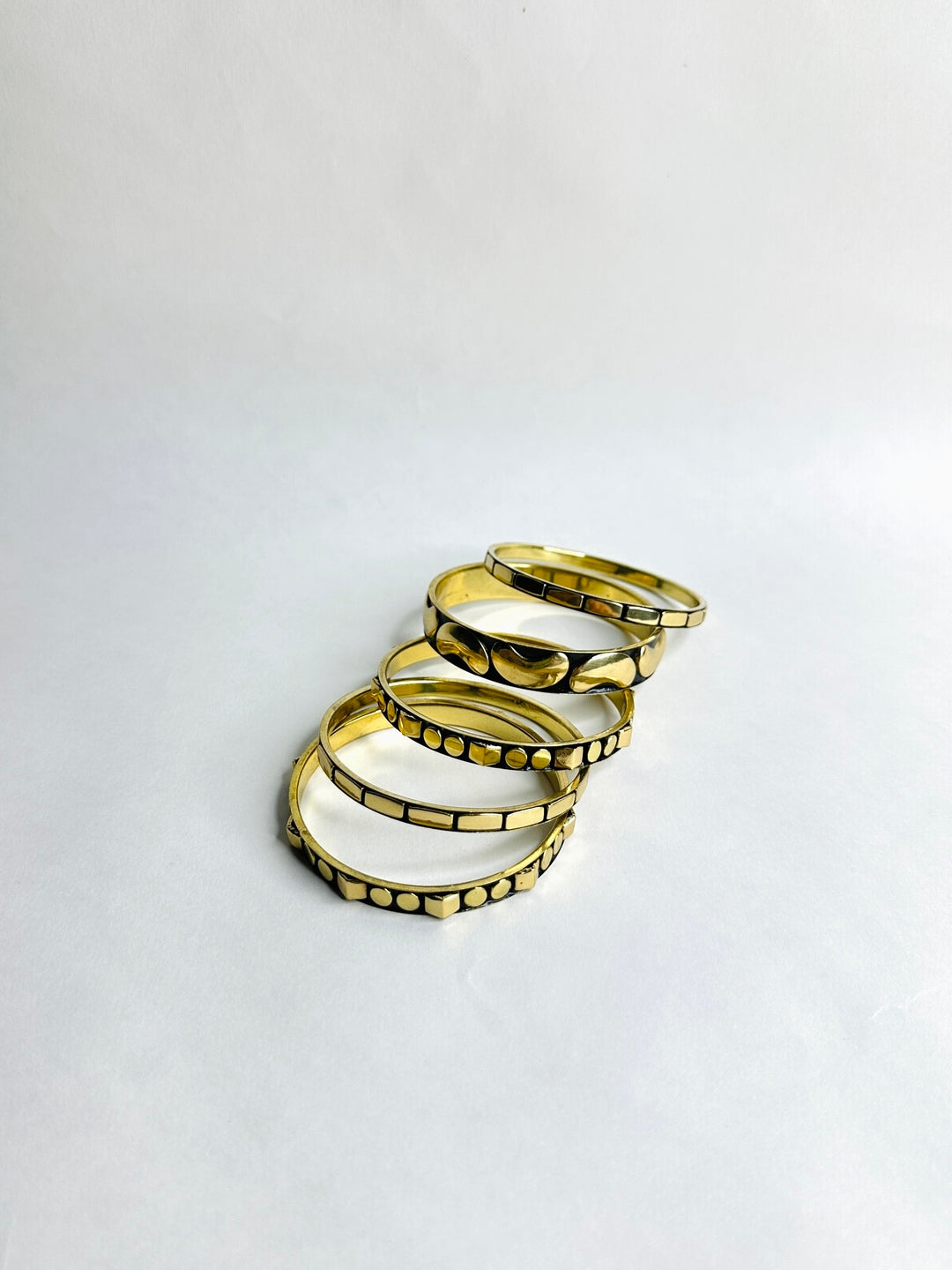 You're my love Resin & Brass Bangles-Set of 7