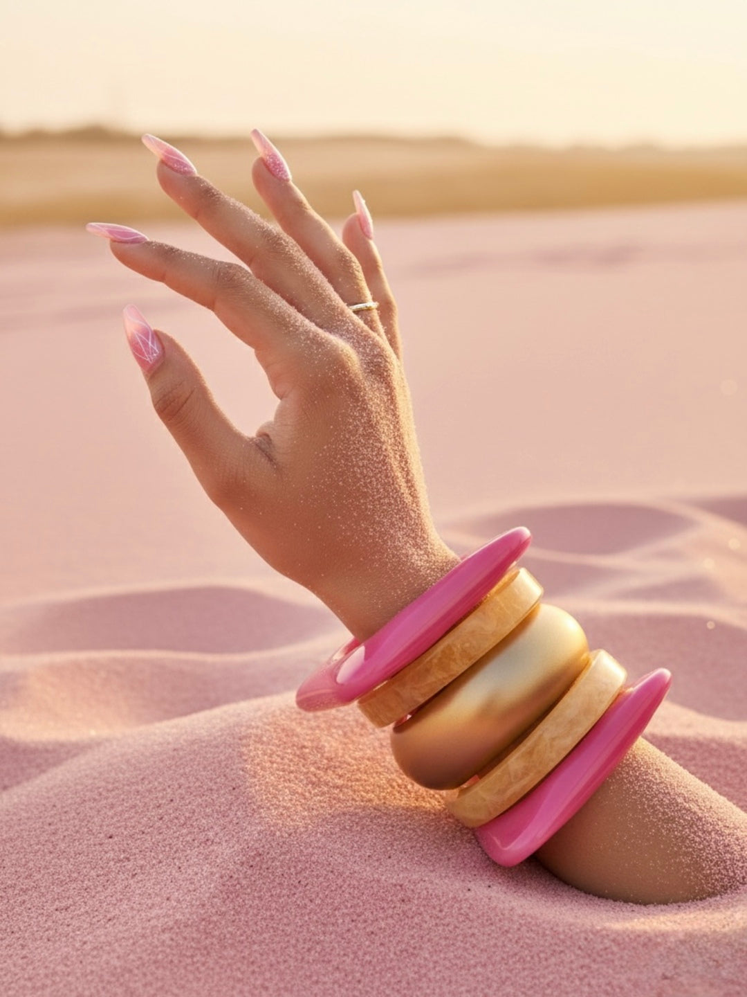 Baddie Stawberry Resin Bangles-Set of 5