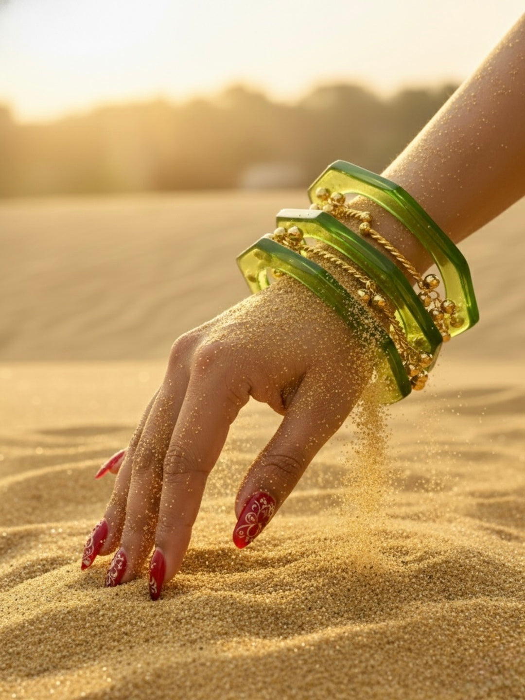 Sone de nakhre Resin & Brass Bangles-Set of 5