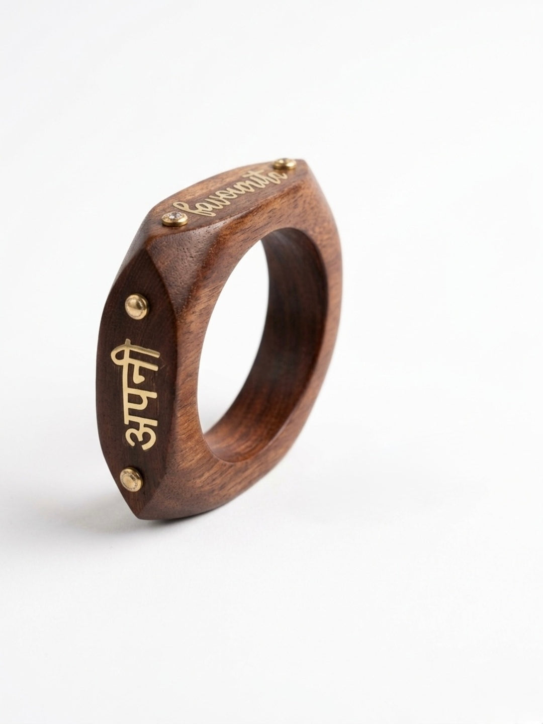 Kayamat Wooden & Brass Bangles-Set of 3