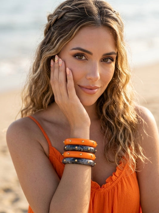 Tikki Puri Vibe Resin Bangles-Set of 4