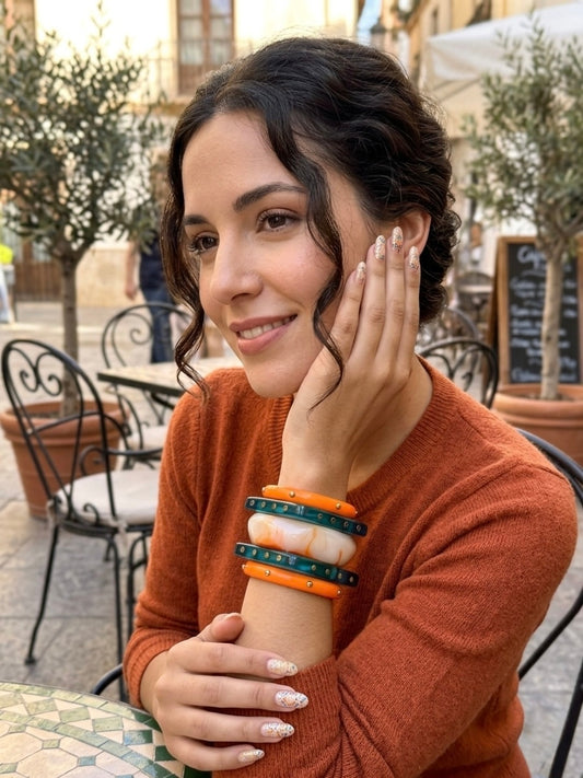 Desi Girl Energy Resin Bangles-Set of 5