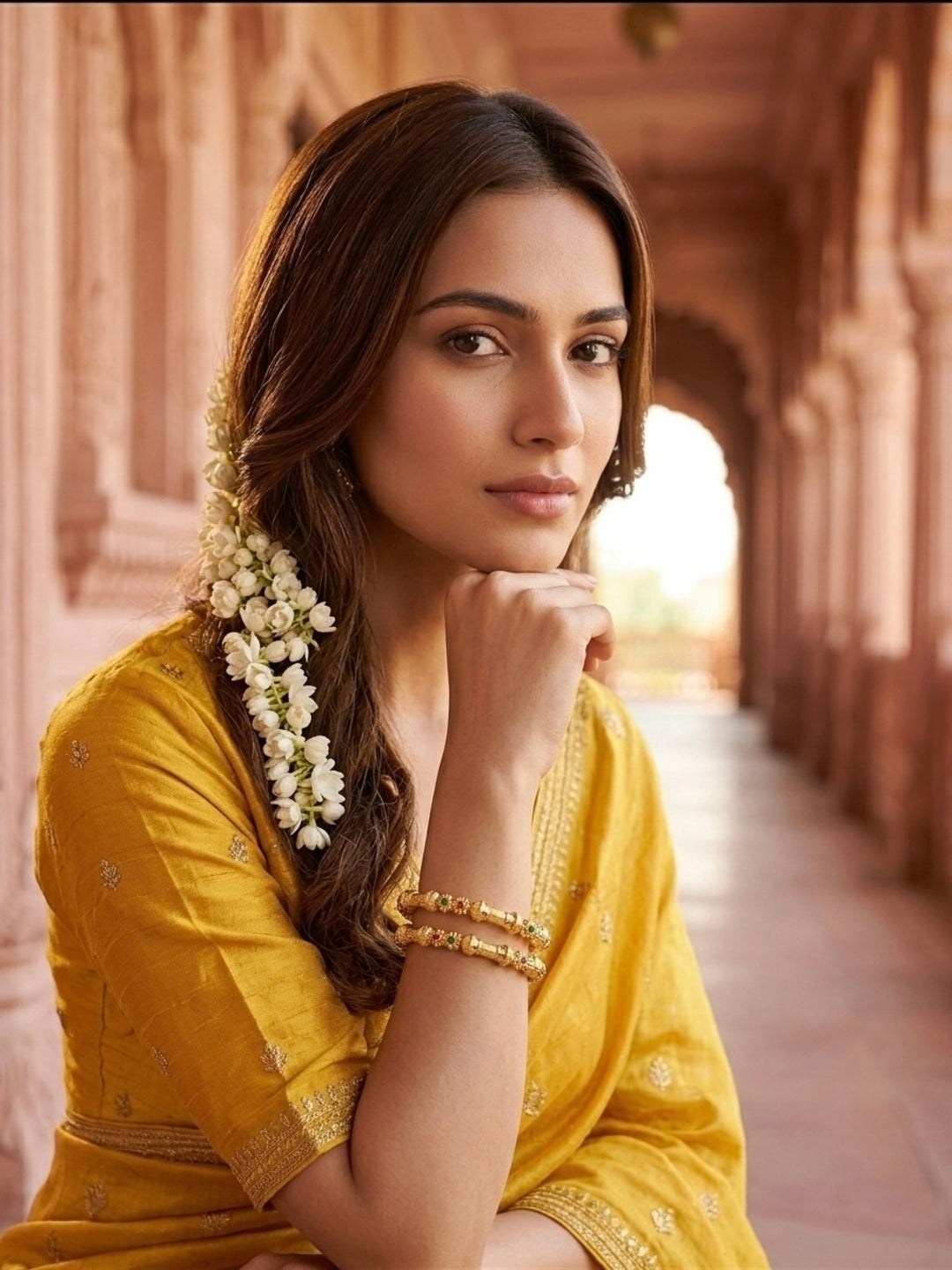 Kareena Gold-Plated AD & Cubic Zirconia Stone-Studded Premium Bangles- Set of 2