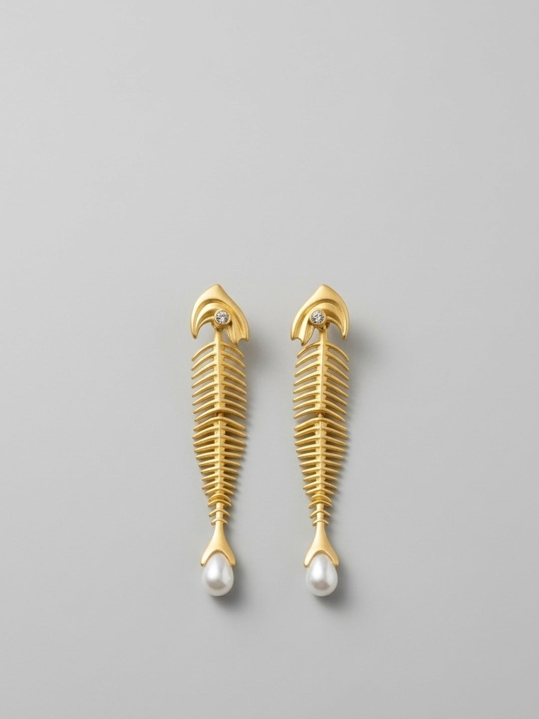 Golden Fish Statement Earrings