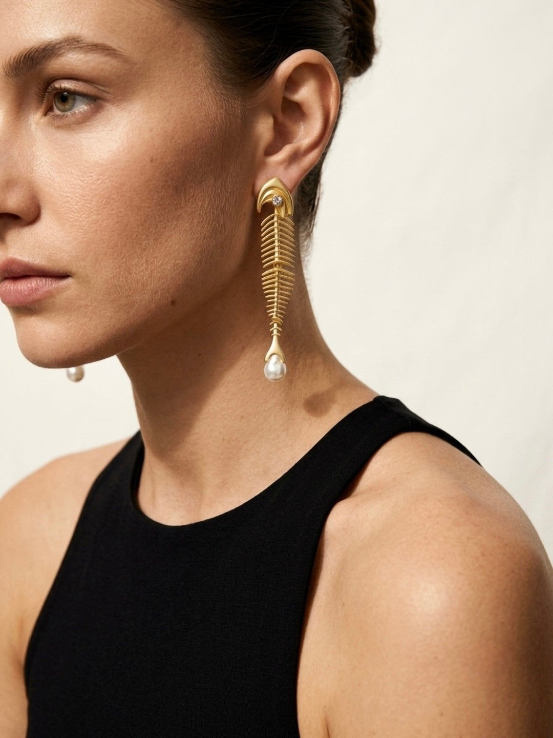 Golden Fish Statement Earrings