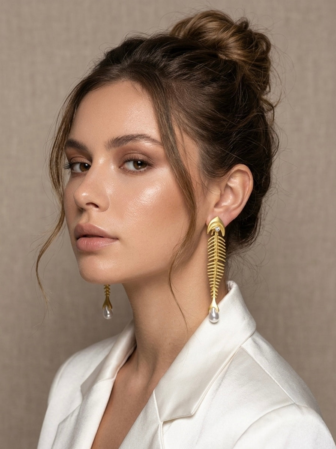 Golden Fish Statement Earrings