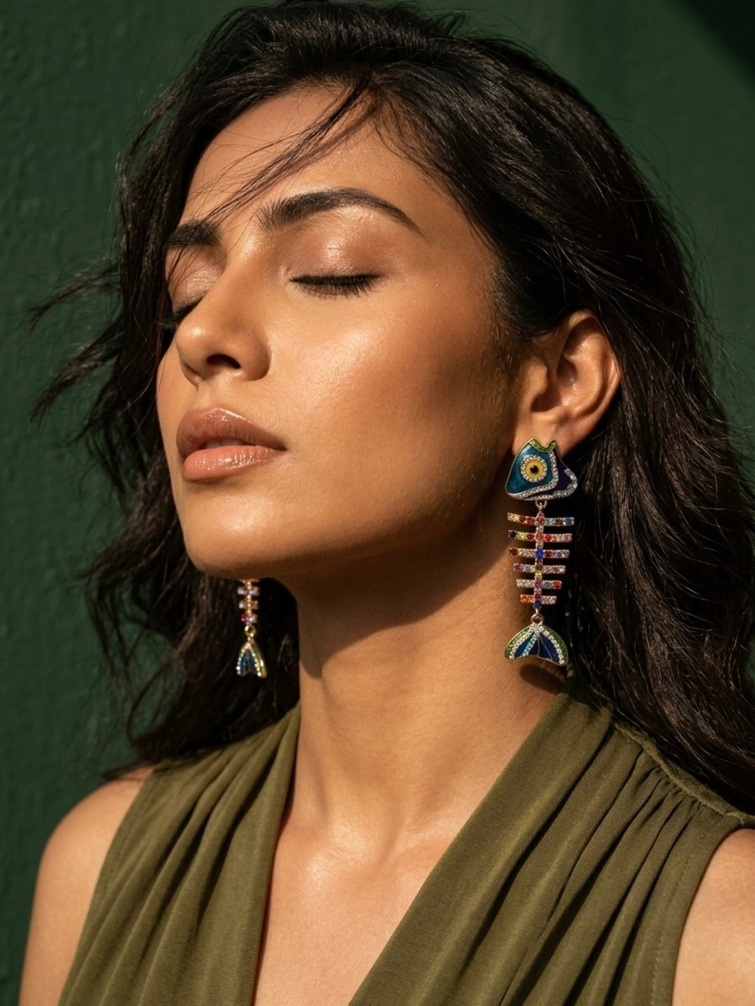 Blue Tang Fish Statement Earrings