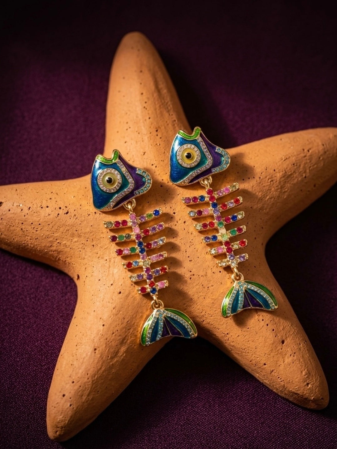 Blue Tang Fish Statement Earrings