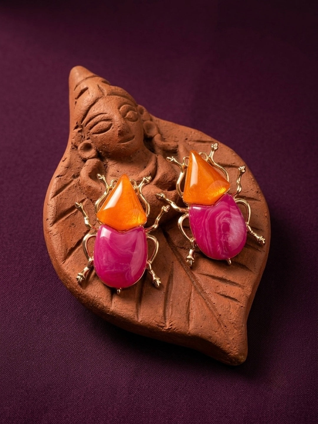 Firefly Beetle Statement Earrings