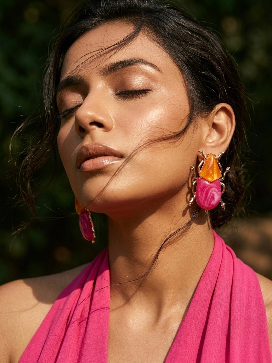 Firefly Beetle Statement Earrings