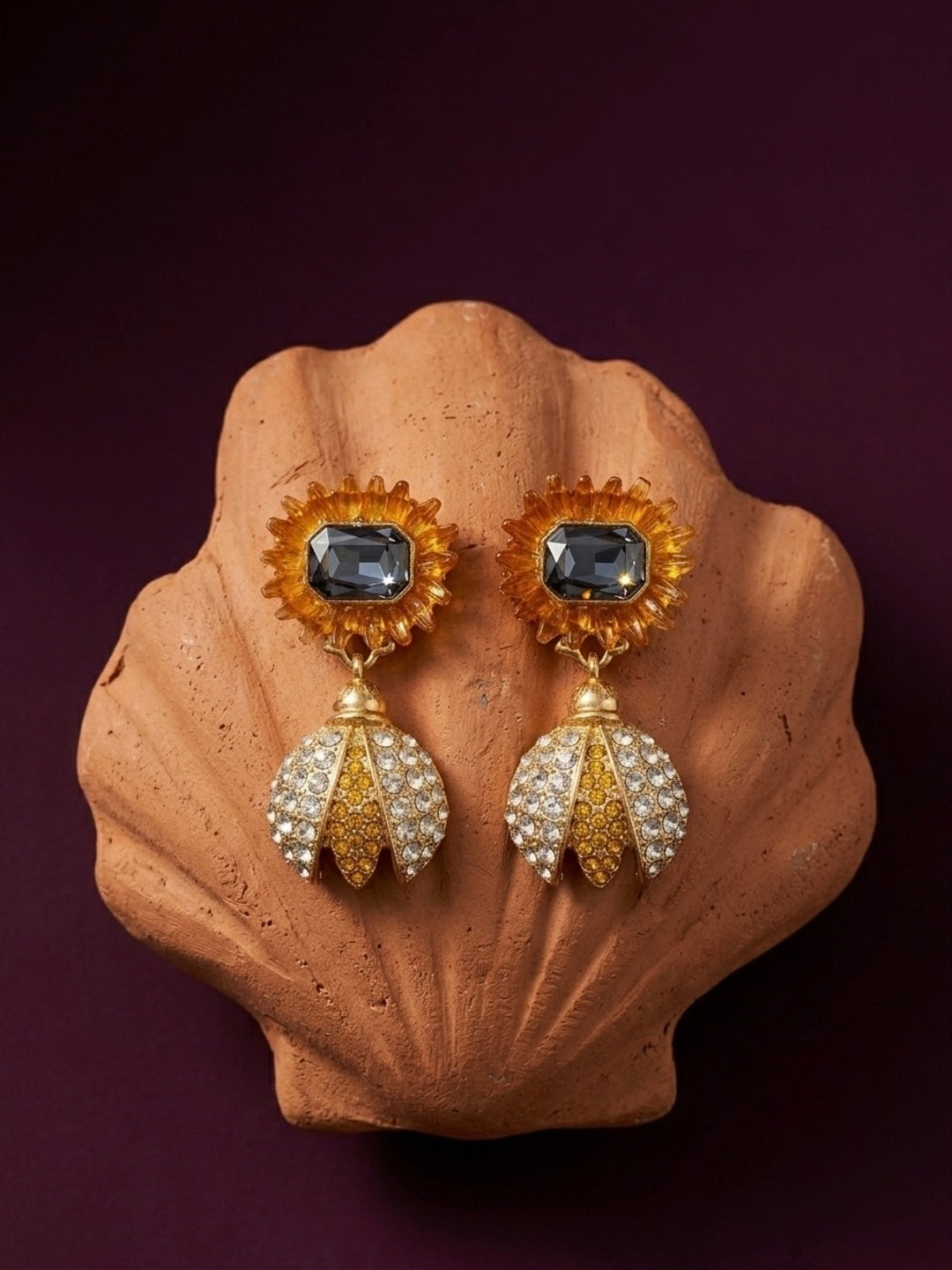 Citrus Queen Bee Statement Earrings