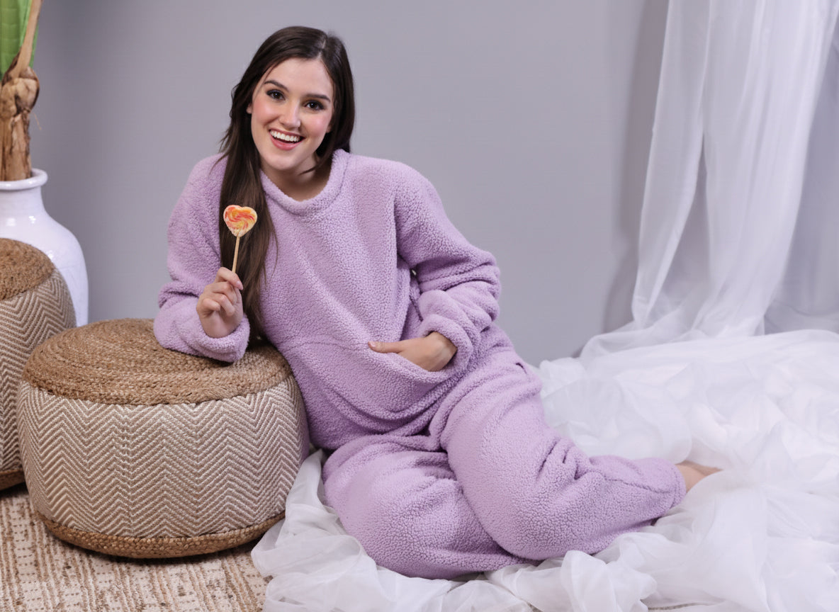 Lavender Latte Sherpa Winter Set