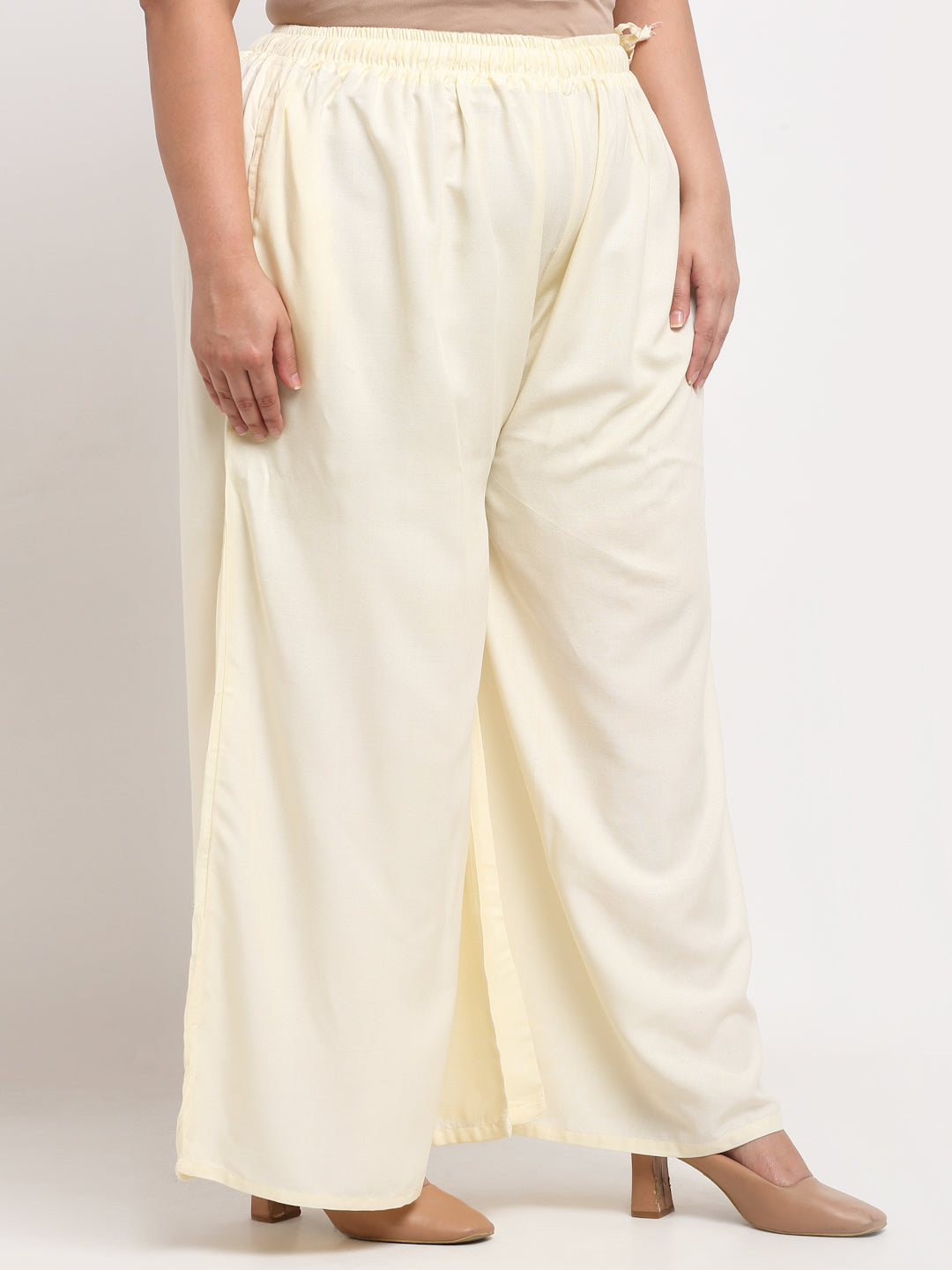 Butter Cream Rayon Pocket Plus Palazzo