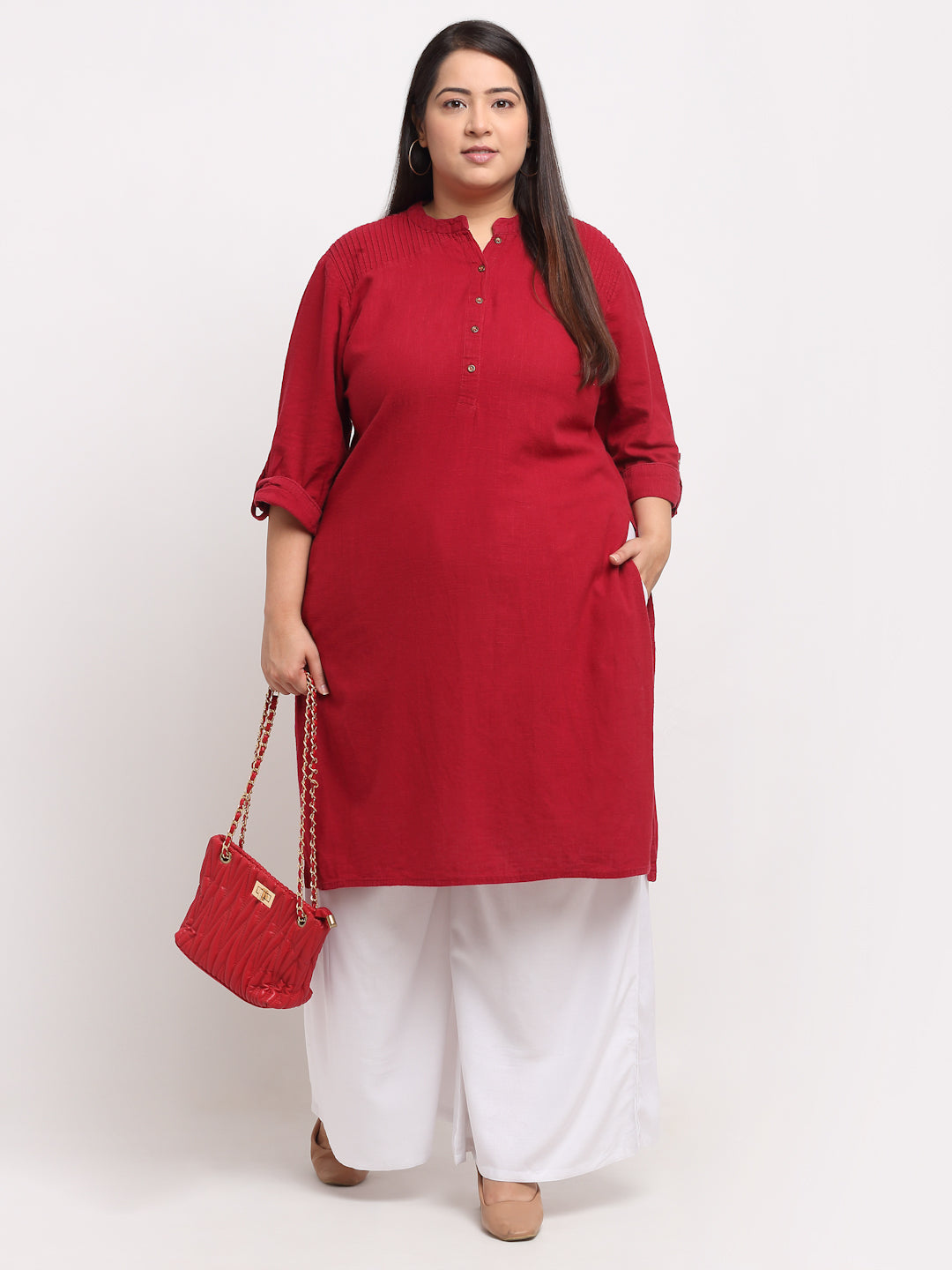White Rayon Pocket Plus Palazzo
