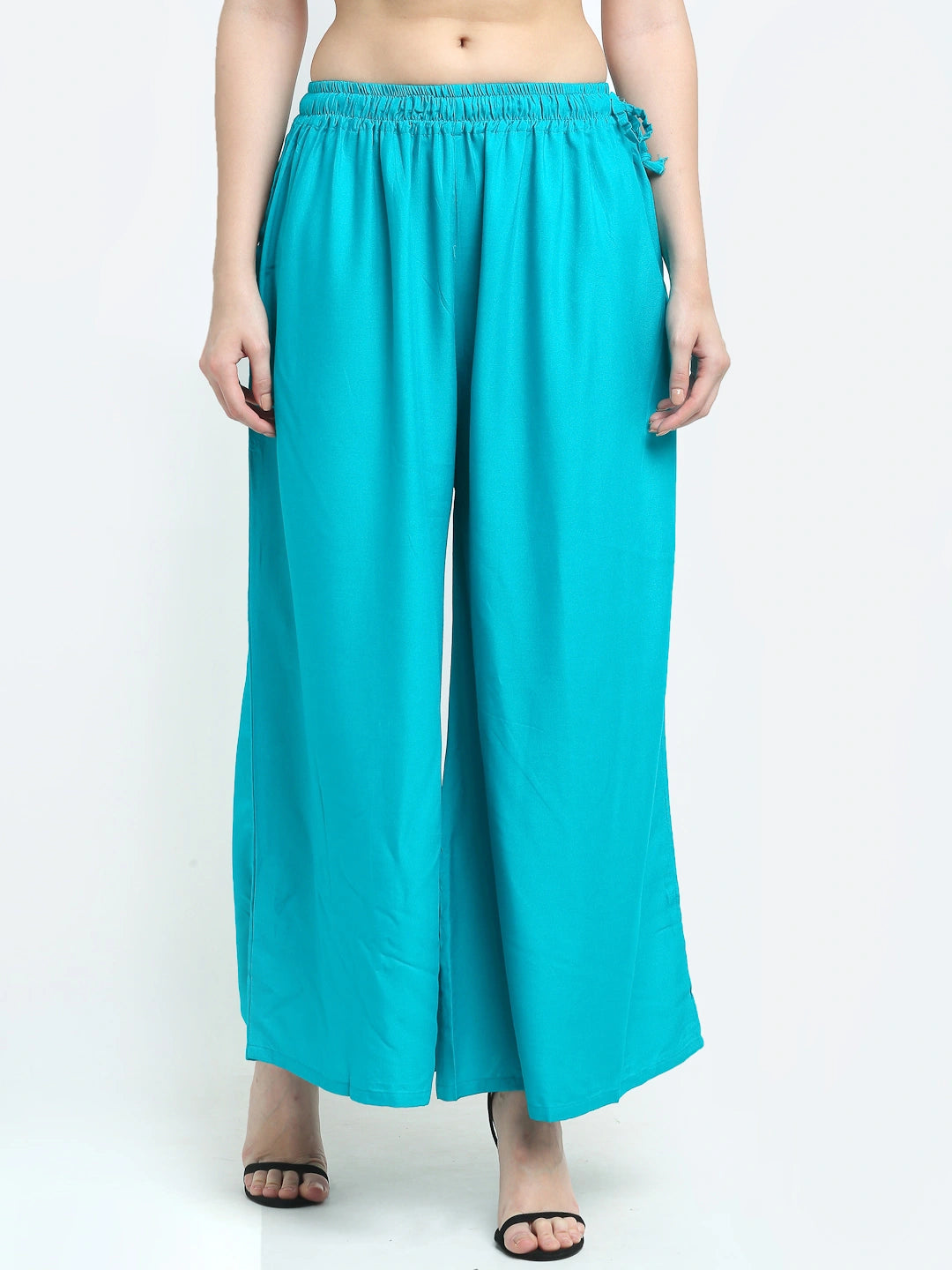 Firozi Solid Rayon Pocket Palazzo