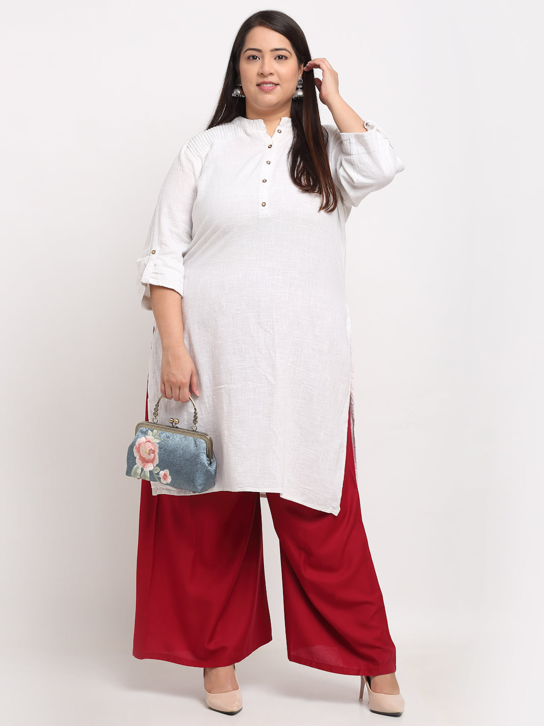 Maroon Rayon Pocket Plus Palazzo
