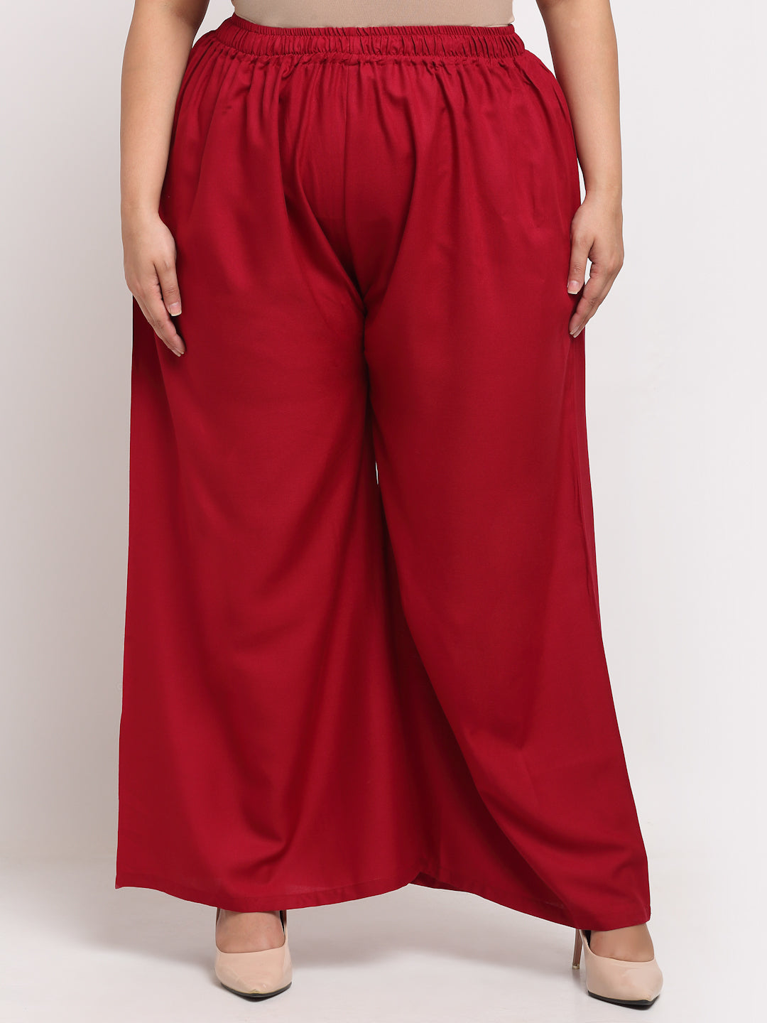 Maroon Rayon Pocket Plus Palazzo