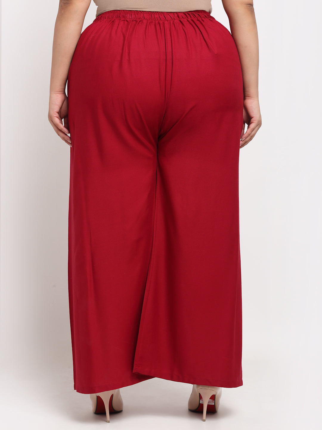 Maroon Rayon Pocket Plus Palazzo
