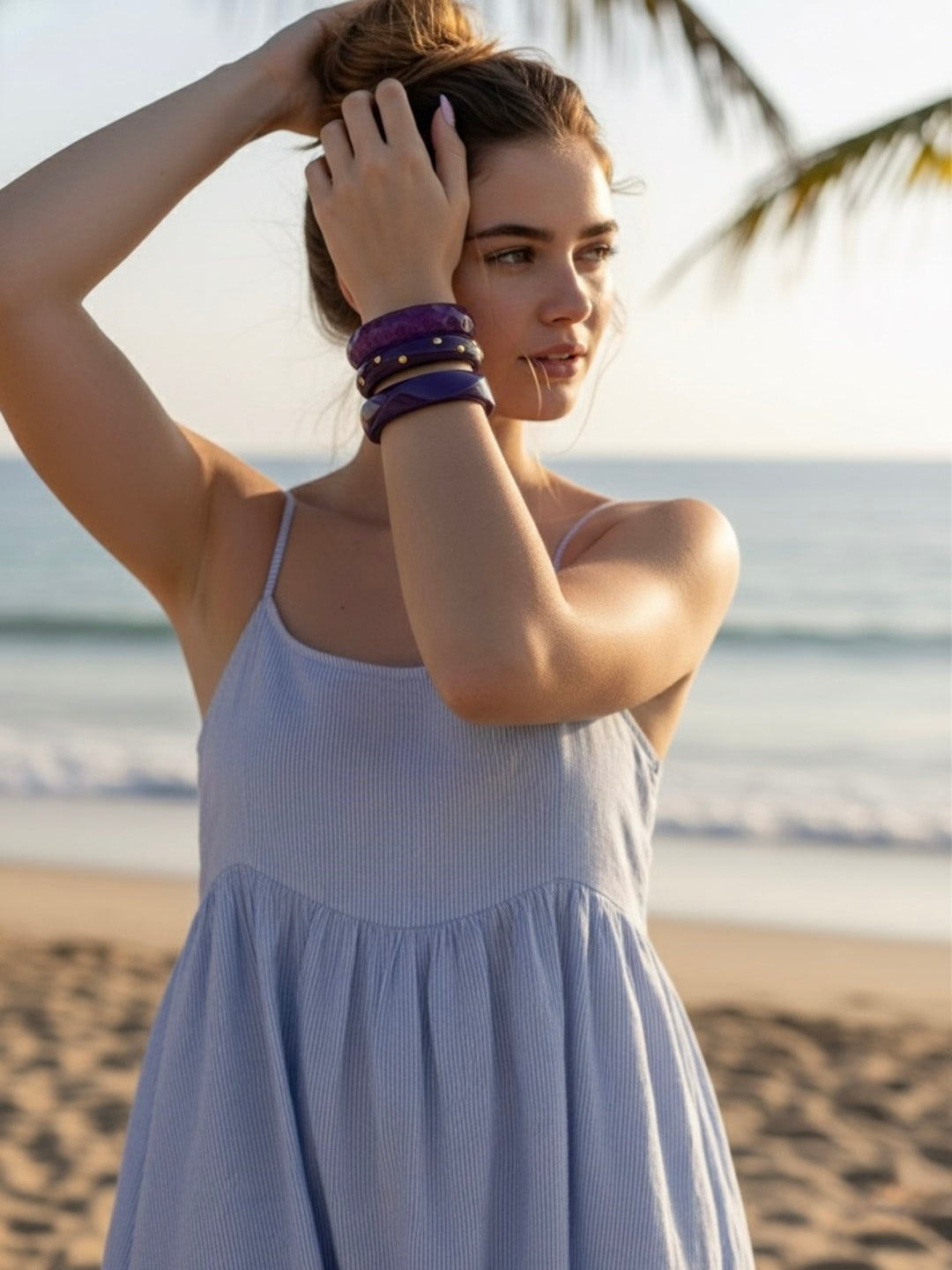 Grape Galaxy Resin Bangles-Set of 3