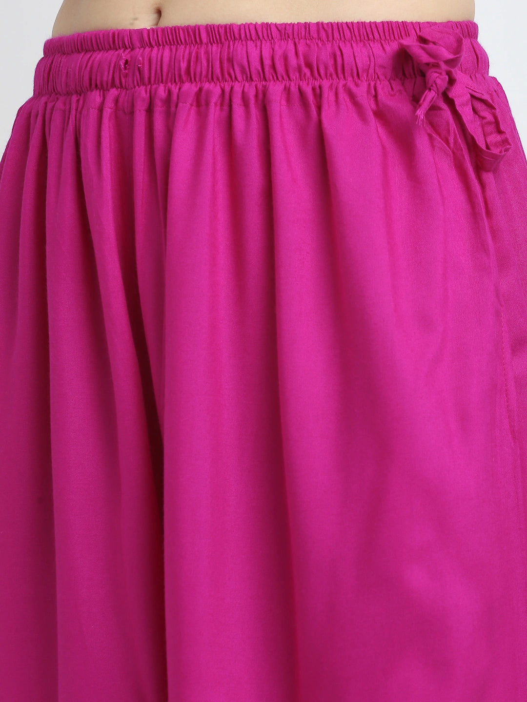 Magenta Solid Rayon Pocket Palazzo
