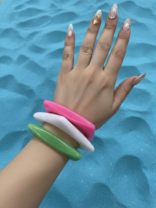 Beachy Resin Bangles-Set of 3