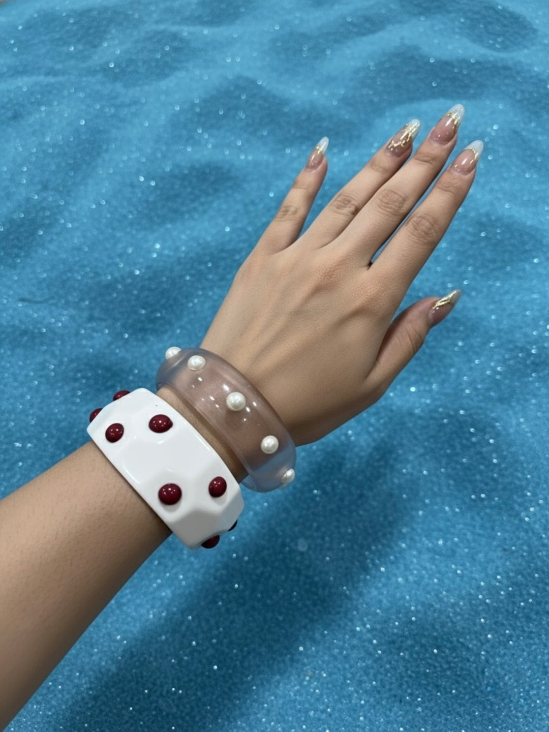 Pearl Pop Resin Bangles-Set of 2