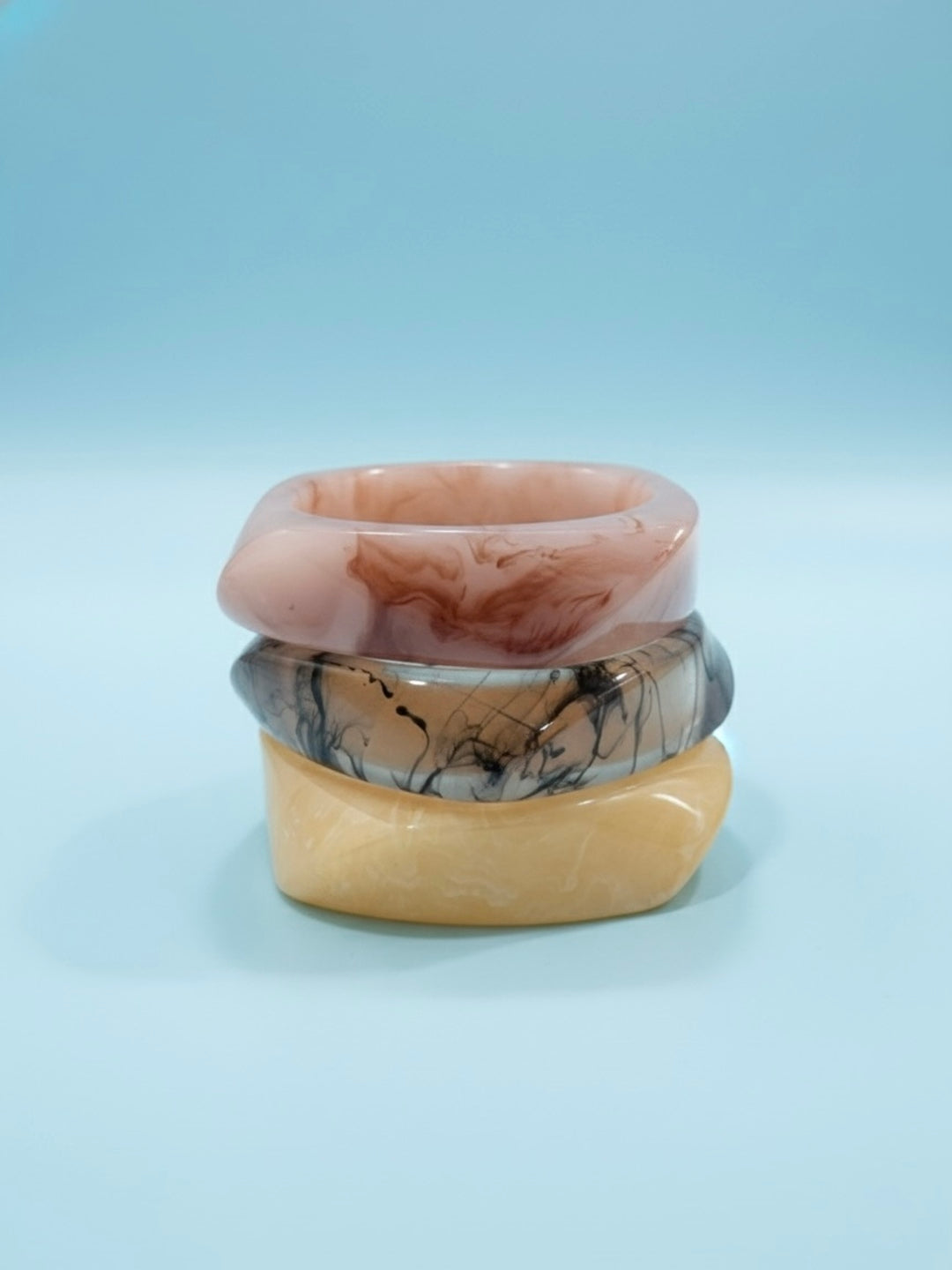 Fudge Factor Resin Bangles-Set of 3