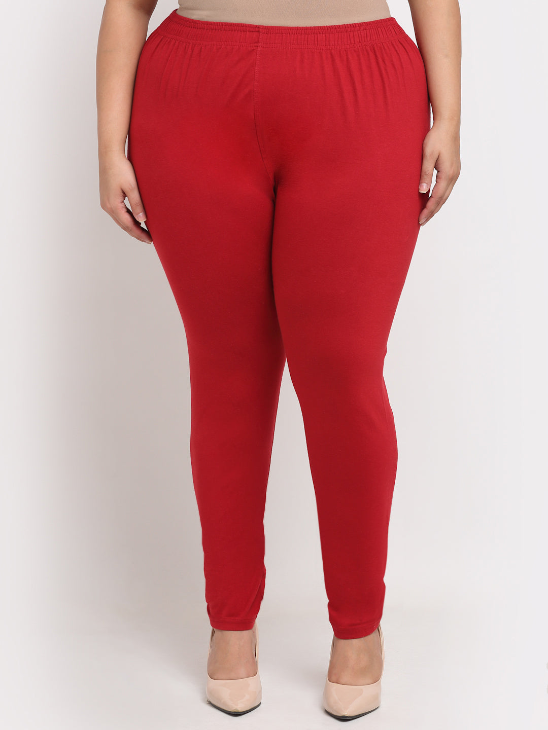 Maroon Ankle Length Plus Legging