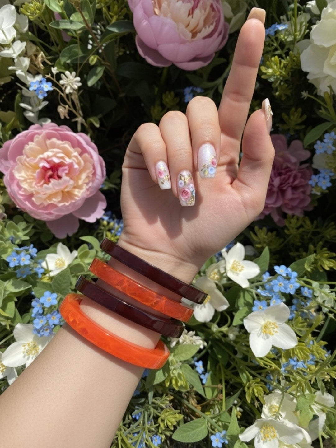 Sunset Sip Resin Bangles-Set of 4