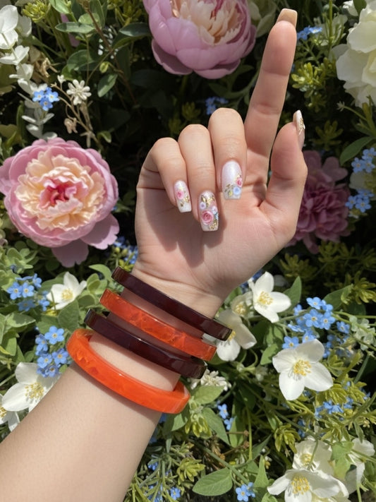 Sunset Sip Resin Bangles-Set of 4