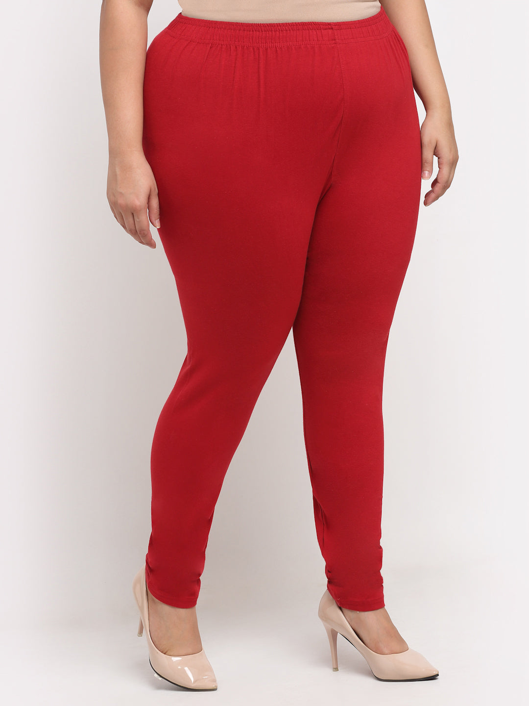 Maroon Ankle Length Plus Legging