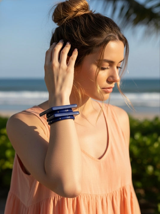 Aqua Chill Resin Bangles-Set of 4