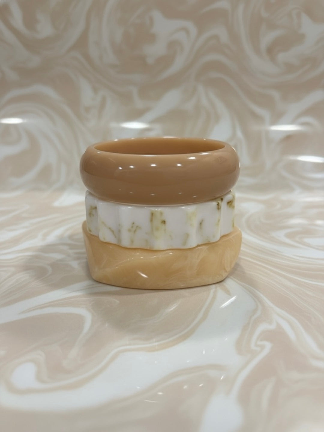 Iced Cappuccino Resin Bangles-Set of 3