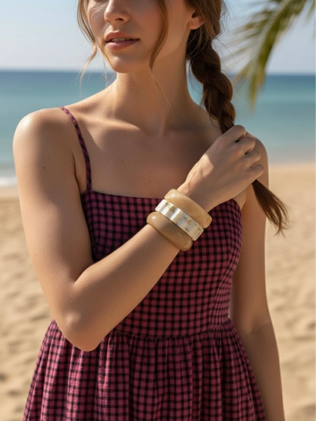 Iced Cappuccino Resin Bangles-Set of 3