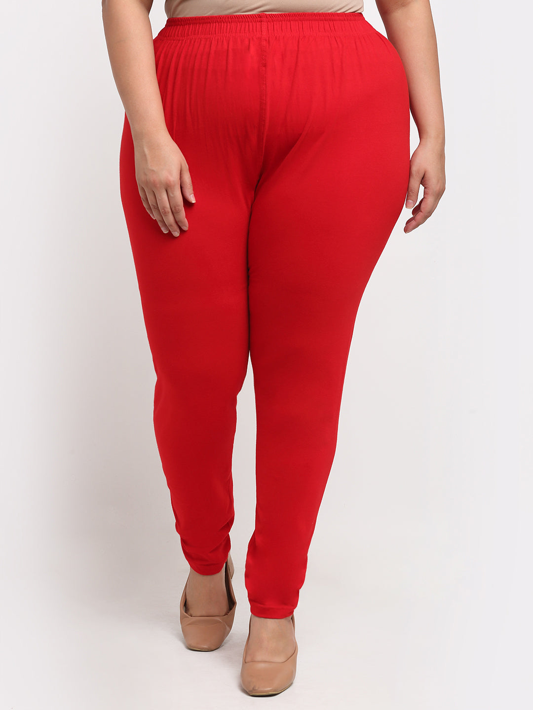 Red Ankle Length Plus Legging