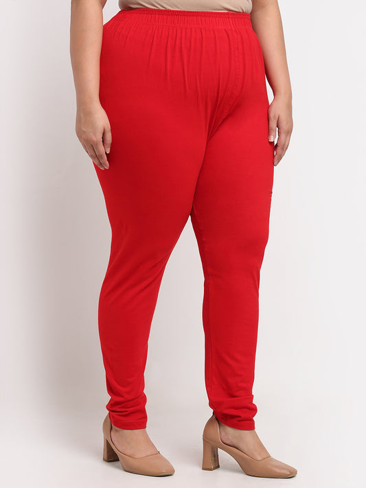 Red Ankle Length Plus Legging