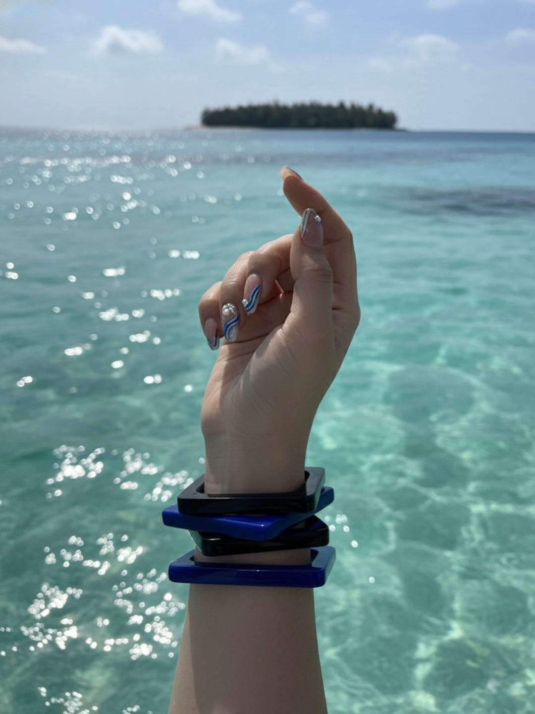 Eclipse Sky Resin Bangles-Set of 4