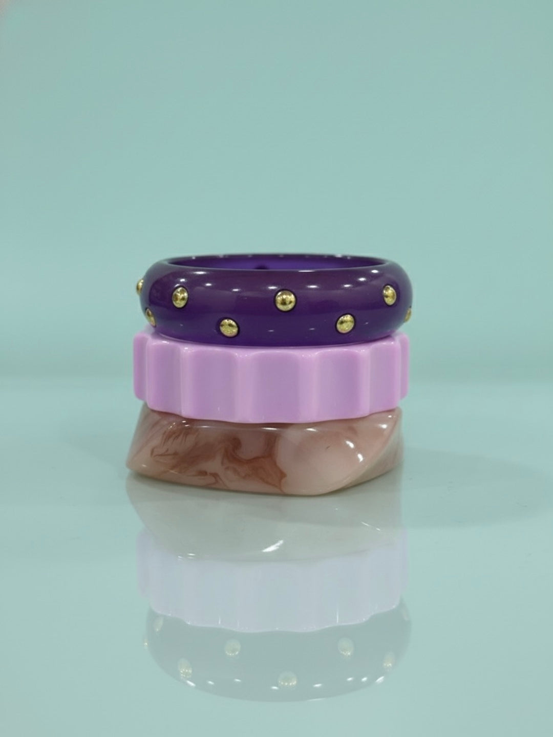 Fig Fusion Resin Bangles-Set of 3