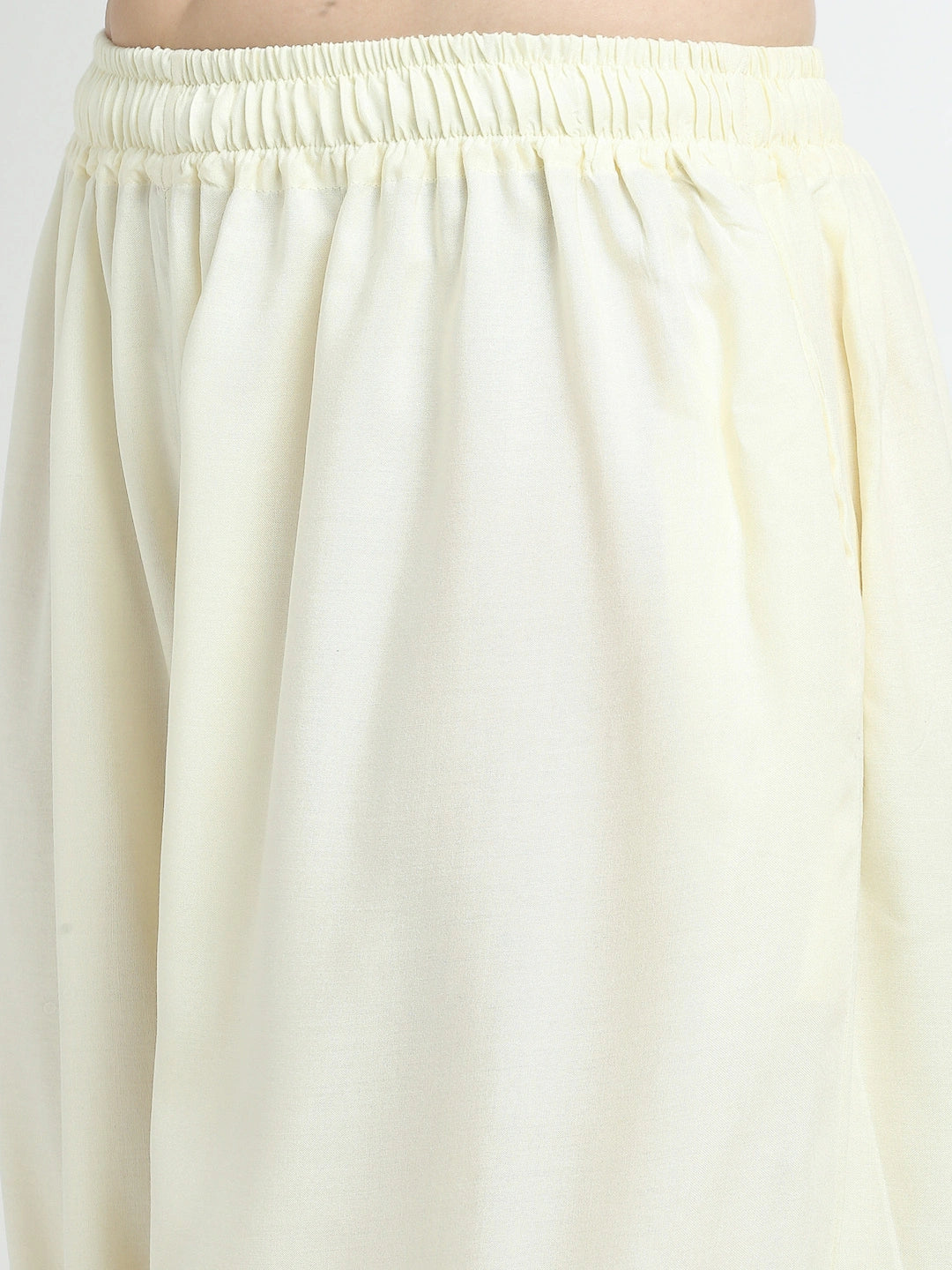 Butter Cream Solid Rayon Pocket Palazzo