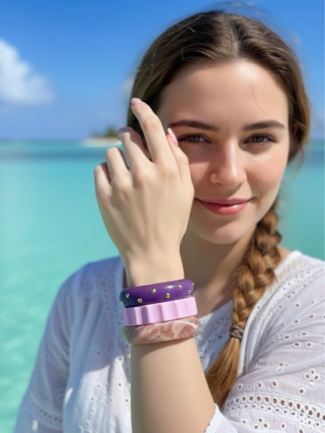 Fig Fusion Resin Bangles-Set of 3