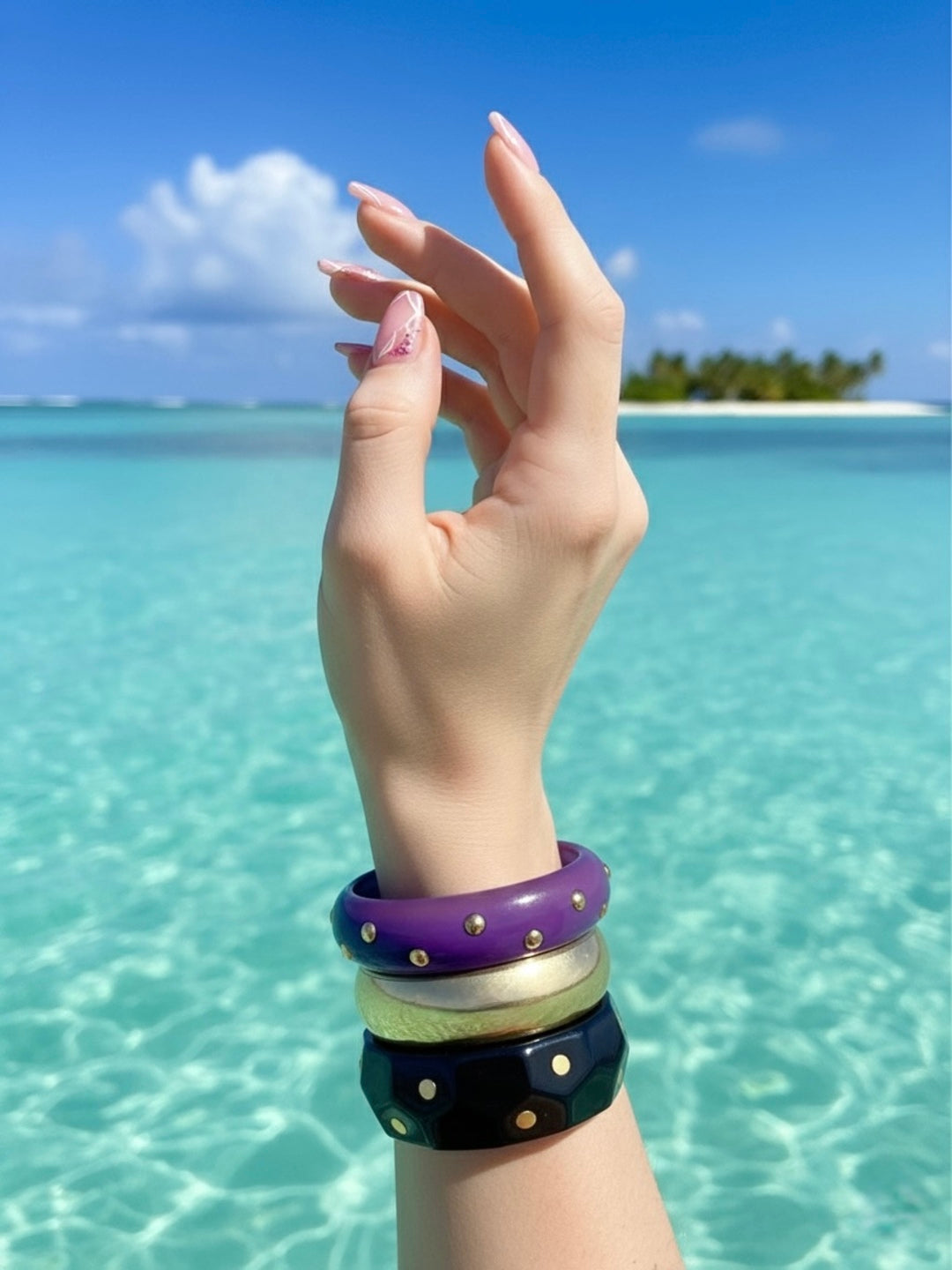 Bora Bora Resin Bangles-Set of 3