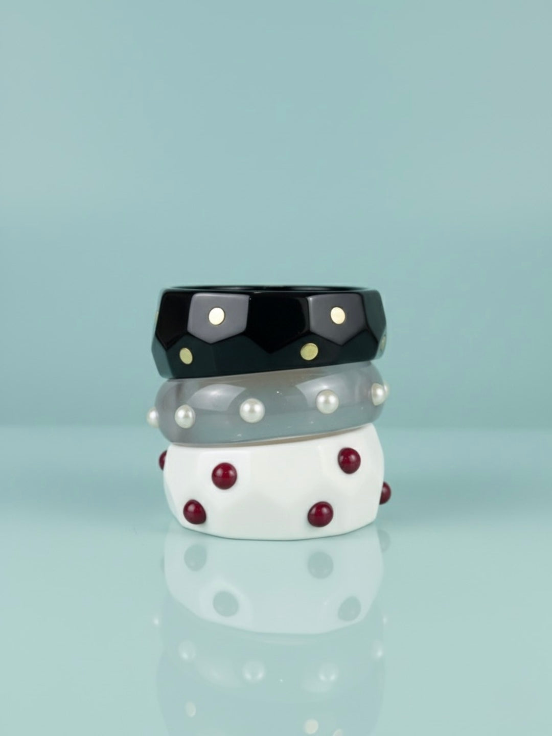 Polka Affair Resin Bangles-Set of 3