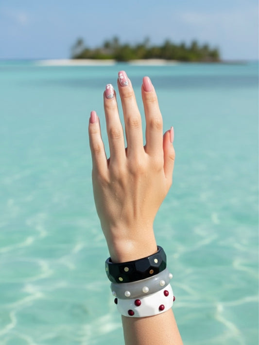 Polka Affair Resin Bangles-Set of 3